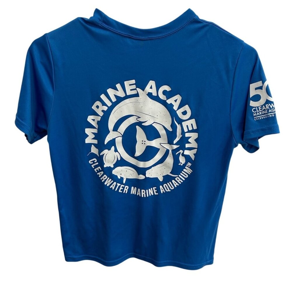 Port & Company Youth Marine Academy Performance Shirt Blue Sz M - Picture 2 of 10